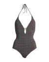 Siyu Woman One-piece Swimsuit Slate Blue Size 6 Polyamide, Elastane