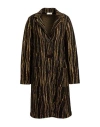 Siyu Woman Overcoat & Trench Coat Dark Brown Size 10 Merino Wool
