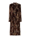 Siyu Woman Overcoat & Trench Coat Dark Brown Size 8 Viscose, Silk