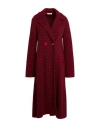 Siyu Woman Overcoat & Trench Coat Red Size 4 Merino Wool