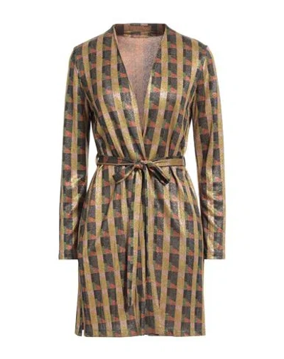 Siyu Woman Overcoat & Trench Coat Yellow Size 4 Viscose, Polyamide, Polyester