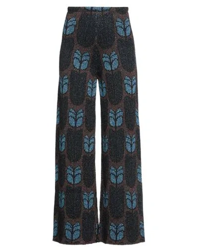 Siyu Woman Pants Blue Size 8 Viscose, Metal