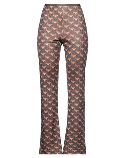 Siyu Woman Pants Brown Size 4 Viscose, Polyamide, Polyester