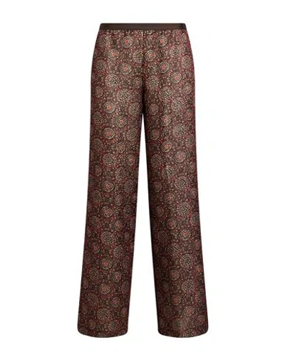 Siyu Woman Pants Burgundy Size 6 Wool, Lurex, Silk, Nylon, Cotton In Brown