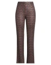 Siyu Woman Pants Chocolate Brown Size 6 Polyamide, Elastane, Metallic Fiber