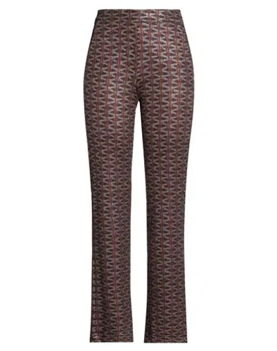 Siyu Woman Pants Chocolate Brown Size 6 Polyamide, Elastane, Metallic Fiber