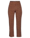 Siyu Woman Pants Dark Brown Size 8 Viscose, Elastane