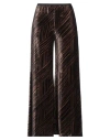 Siyu Woman Pants Dark Brown Size 6 Viscose, Silk In Brown