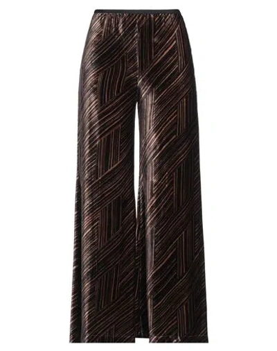 Siyu Woman Pants Dark Brown Size 6 Viscose, Silk