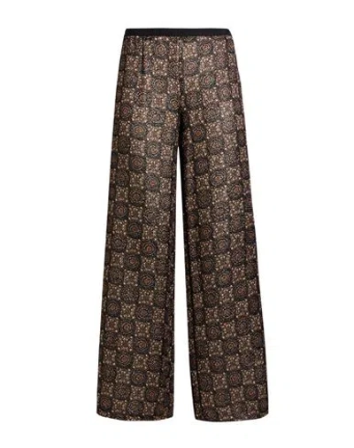 Siyu Woman Pants Dark Brown Size 4 Wool, Lurex, Silk, Nylon, Cotton