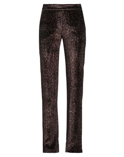 Siyu Woman Pants Dark Brown Size 6 Viscose, Silk