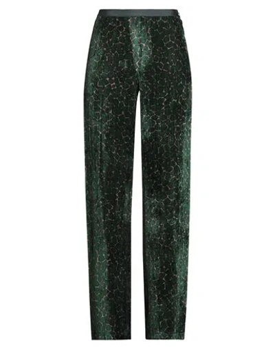Siyu Woman Pants Dark Green Size 8 Viscose, Silk