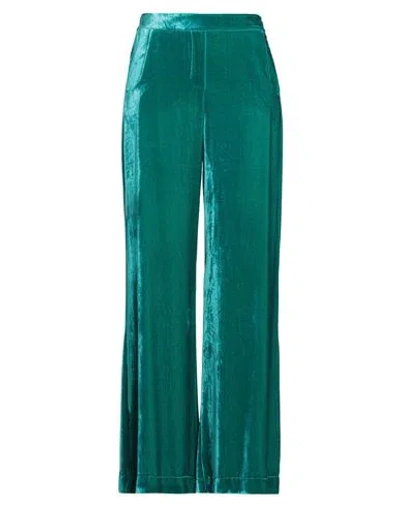 Siyu Woman Pants Emerald Green Size 8 Viscose, Silk