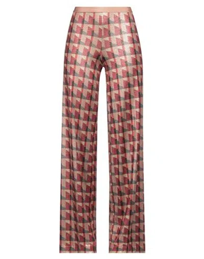 Siyu Woman Pants Garnet Size 10 Viscose, Polyamide, Polyester In Pink