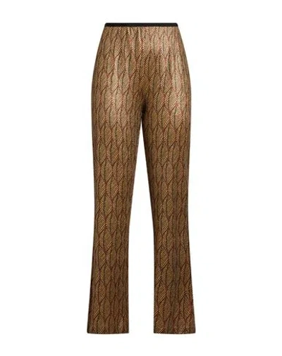 Siyu Woman Pants Gold Size 4 Viscose, Polyamide, Polyester In Brown
