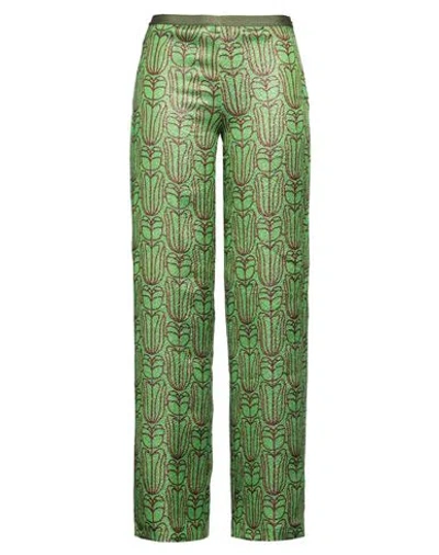Siyu Woman Pants Green Size 8 Wool, Lurex, Silk, Nylon, Cotton