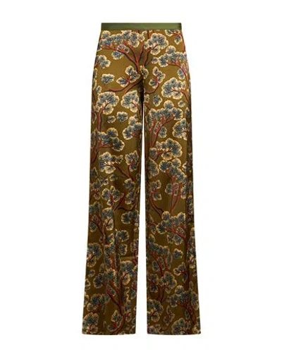 Siyu Woman Pants Military Green Size 4 Viscose, Elastane In Multi