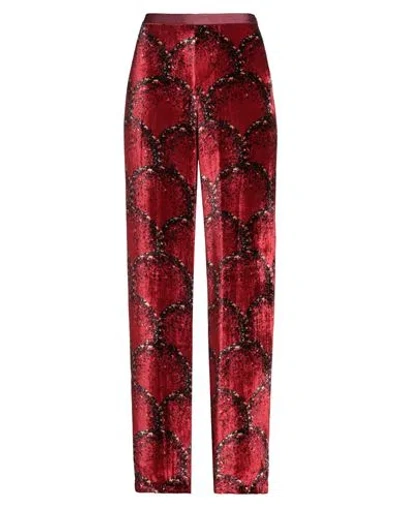 Siyu Woman Pants Red Size 4 Viscose, Silk