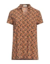 Siyu Woman Polo Shirt Brown Size 8 Polyamide, Elastane In Brown