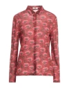 Siyu Woman Shirt Brick Size 6 Wool, Polyamide In Red