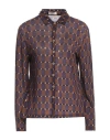 Siyu Woman Shirt Dark Brown Size 4 Wool, Polyamide
