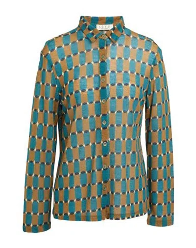 Siyu Woman Shirt Deep Jade Size 8 Wool, Polyamide In Multi