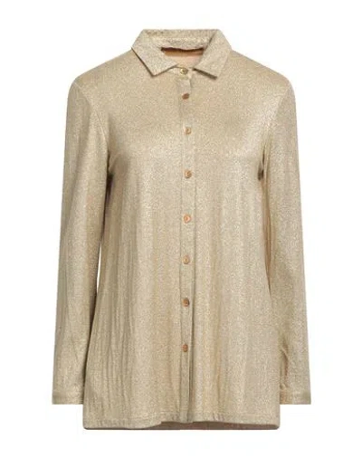 Siyu Woman Shirt Gold Size 6 Viscose, Polyamide, Polyester