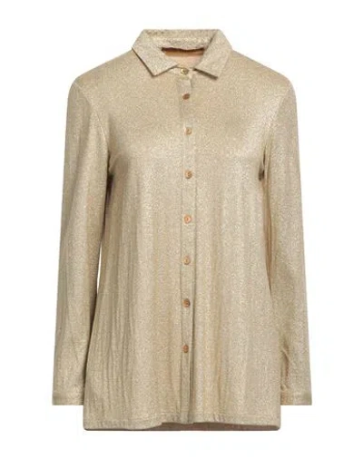 Siyu Woman Shirt Gold Size 4 Viscose, Polyamide, Polyester