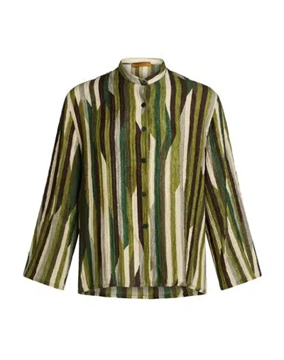 Siyu Woman Shirt Green Size 4 Silk