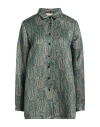 Siyu Woman Shirt Green Size 4 Wool, Lurex, Silk, Nylon, Cotton In Green