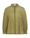 Siyu Woman Shirt Military Green Size 6 Wool, Polyamide In Green