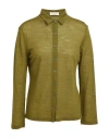 Siyu Woman Shirt Military Green Size 6 Wool, Polyamide In Green