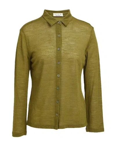 Siyu Woman Shirt Military Green Size 8 Wool, Polyamide
