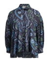 Siyu Woman Shirt Navy Blue Size 8 Cotton In Navy Blue