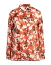 Siyu Woman Shirt Orange Size 10 Silk, Elastane In Orange