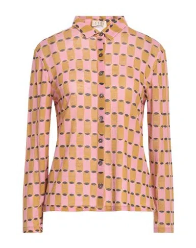 Siyu Woman Shirt Pink Size 8 Wool, Polyamide In Brown