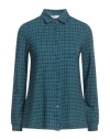 Siyu Woman Shirt Turquoise Size 6 Viscose, Elastane In Blue