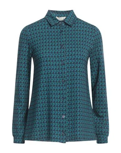 Siyu Woman Shirt Turquoise Size 6 Viscose, Elastane In Blue