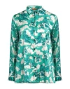 Siyu Woman Shirt Turquoise Size 8 Silk, Elastane In Blue