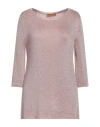 Siyu Woman Sweater Blush Size 8 Viscose, Metallic Fiber In Pink