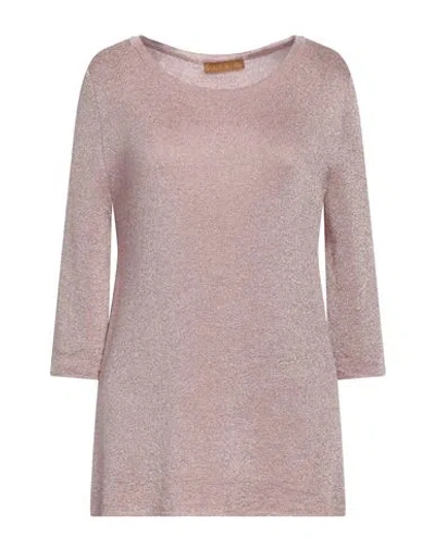 Siyu Woman Sweater Blush Size 8 Viscose, Metallic Fiber In Pink