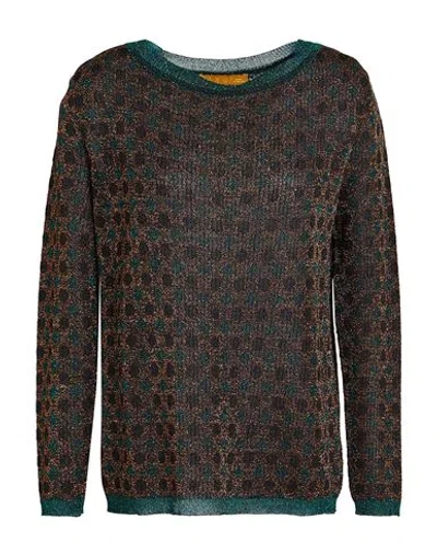 Siyu Woman Sweater Brown Size 8 Viscose, Metallic Fiber
