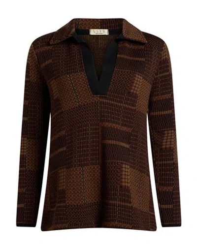 Siyu Woman Sweater Brown Size 4 Merino Wool