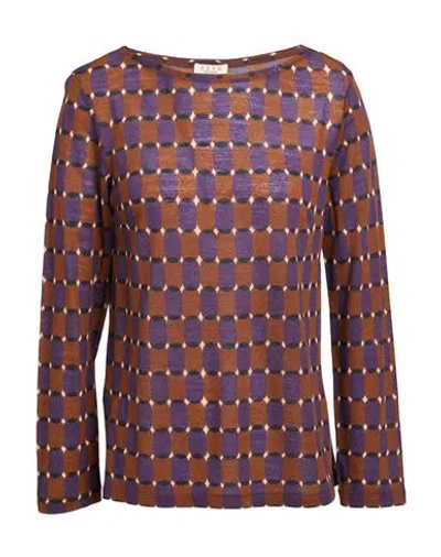 Siyu Woman Sweater Brown Size 8 Wool, Polyamide