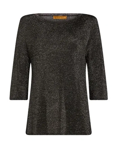 Siyu Woman Sweater Dark Brown Size 8 Viscose, Metallic Fiber