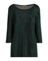 Siyu Woman Sweater Emerald Green Size 6 Viscose, Metallic Fiber In Green