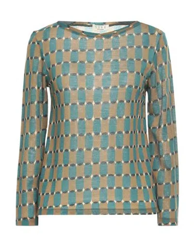 Siyu Woman Sweater Khaki Size 8 Wool, Polyamide In Beige