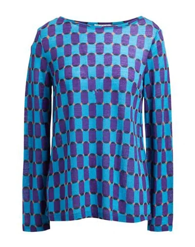 Siyu Woman Sweater Turquoise Size 4 Wool, Polyamide In Blue