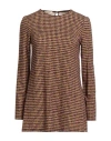 Siyu Woman T-shirt Brown Size 8 Viscose, Elastane