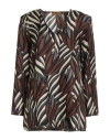 Siyu Woman Top Brown Size 8 Silk